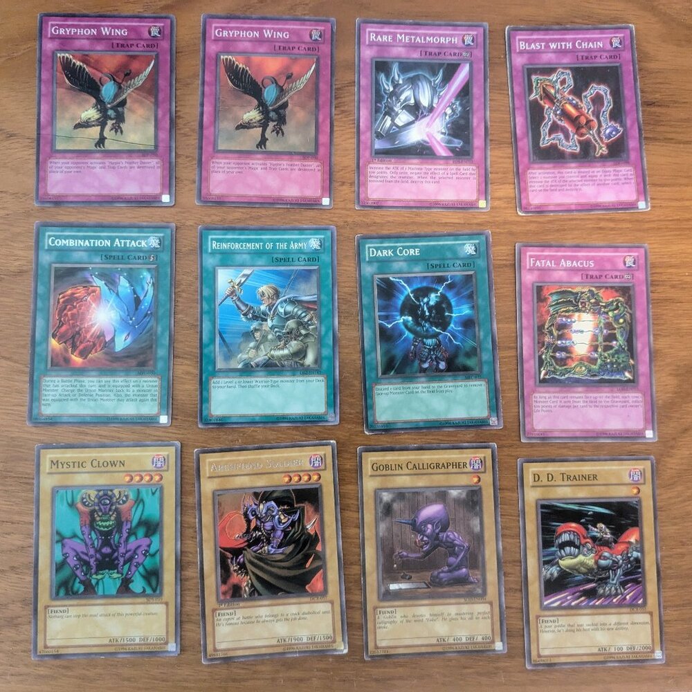 Vintage Yu-Gi-Oh! Card Lot (12 Cards) - Traps, Spells & Fiend Monsters YuGiOh
